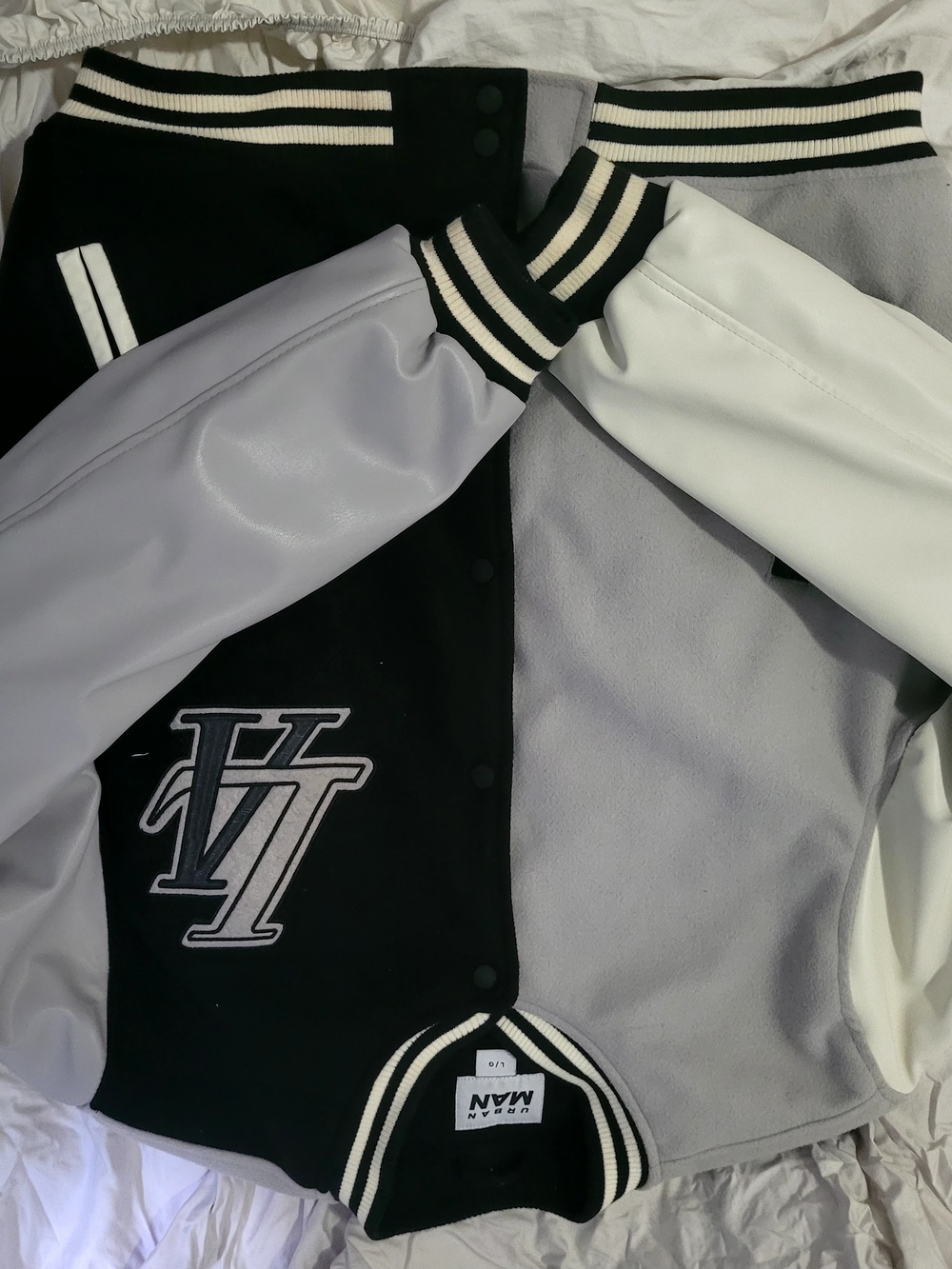 Urban Varsity Jacket - Black, Gray & White